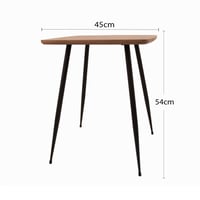 طاولة خدمة - أرجل حديد - سطح خشبي بشكل مربع