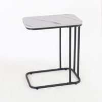 طاولة خدمة مفردة - سطح خشب أبيض - قواعد معدن