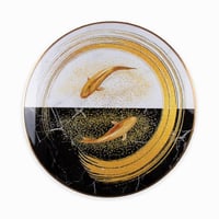 لوحة مودرن دائرية بإطار معدن ذهبي اللون قطرها 100...