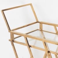 عربه تقديم استيل بسطحين زجاج