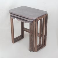 طقم طاولات خدمة سداسي خشب