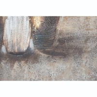 لوحة حائط عصرية كانفس برسم بارز 120سم في 80سم مزود...