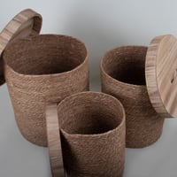 طقم 3 سلات تخزين من الخزف