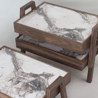 طقم طاولات خدمة ارضيه - خشبية مستطيلة