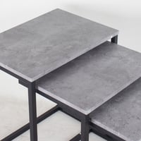 طقم طاولات خدمة قواعد حديد بسطح خشبي