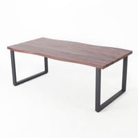 طاولة وسط - سطح متعرج خشب - قواعد معدن