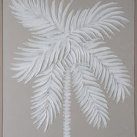 لوحة حائط يدوي - رسمة النخيل - إطار خشب