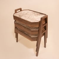 طقم طاولات خدمة خشبي