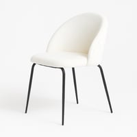 كرسي قماش بوكليه أبيض - تصميم دائري