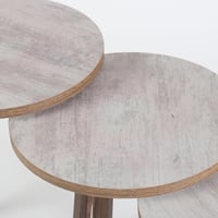 طقم طاولات خدمة - دائرية خشبية