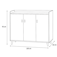 خزانة أحذية خشبية بثلاثة أبواب 100 سم