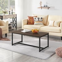 طقم طاولات قهوة خشب بقواعد معدن 2+1