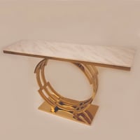 كونسول فاخر ذهبي بسطح رخامي