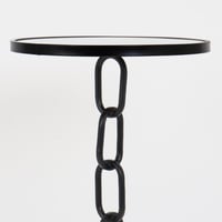 طاولة خدمة معدن أسود - سطح زجاجي - حلقات متصلة