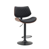 كرسي بارت اسود بتصميم مبطّن وقاعدة معدنية قابلة لل...