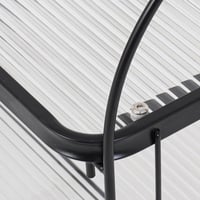 عربة إيليت قابلة للطي - معدن اسود - أرفف بلاستيك