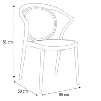 كرسي أنيق بتصميم عصري وظهر شفاف يضفي لمسة فريدة عل...