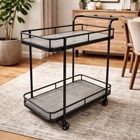 عربة تقديم كازا خشب رمادي