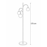 مصباح أرضي أنيق بتصميم عصري، هيكل اسود مع ثلاث كرا...