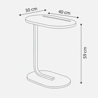 طاولة خدمة أوبتيمو - سطح بني بمجرى مدمج - قاعدة مع...