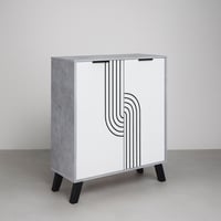 خزانة أحذية خشب ماليزي 4 أرفف بابين – تصميم رمادي...