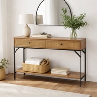 مدخل خشبي عريض - أدراج مزخرفة - رف للتخزين