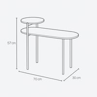طاولة مفرد - سطح خشبي داكن بحواف ذهبية - قواعد معد...