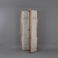 بارتشن خشب - نقشات قماش أبيض - 4 قطع