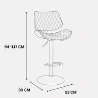كرسي بارت رمادي بتصميم مبطّن وقاعدة معدنية قابلة ل...