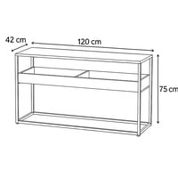 كونسول مدخل - مساحة تخزين خشب - سطح زجاجي