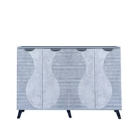 خزانة أحذية 4 أبواب خشب ماليزي 160 سم - لون رمادي