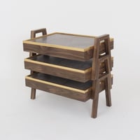 طقم طاولات خدمة ارضيه مستطيلة بلمسة ذهبية