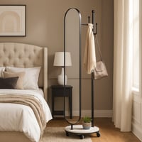 ستاند ميرورا - شماعة ملابس مع مرايا طوليه - لون أس...