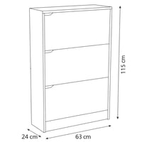 خزانة أحذية أنيقة بثلاثة أدراج، بتصميم خشبي بسيط ي...