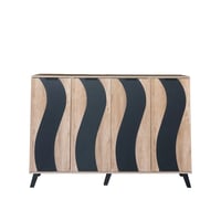 خزانة أحذية 4 أبواب خشب ماليزي 160 سم – لون خشبي م...