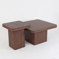 طقم طاولات خدمة مودرن - 2 قطعة لون بني