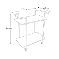 عربة تقديم أنيقة بتصميم معدني وعجلات لسهولة الحركة...