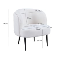 كرسي منفرد عصري بتنجيد ابيض مريح وأرجل معدنية ثابت...