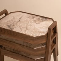 طقم طاولات خدمة خشبي