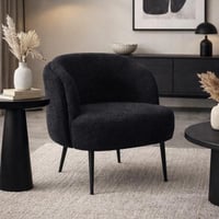 كرسي منفرد عصري بتنجيد أسود مريح وأرجل معدنية ثابت...