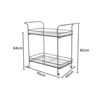 عربه تقديم دورين زجاج بقواعد معدن