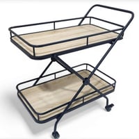 طاولة متعددة الاستخدام، سطح خشبي مع إطار معدني