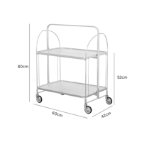 عربة إيليت قابلة للطي - معدن اسود - أرفف بلاستيك