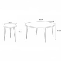 طقم طاولات دائري 1+4 بني