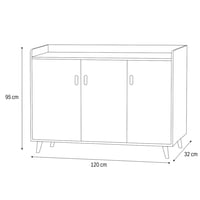 خزانة أحذية خشبية بثلاثة أبواب 120 سم
