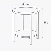 طاولة خدمة دائرية خشب - قواعد وحواف حديد أسود