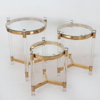 طقم طاولات خدمة استيل و الكراليك