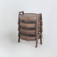 طقم طاولات أرضية خشبية دائرية 4 + 1