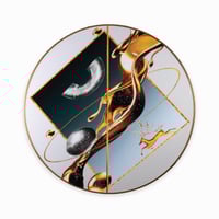 لوحة مودرن دائرية بإطار معدن ذهبي اللون قطرها 100...