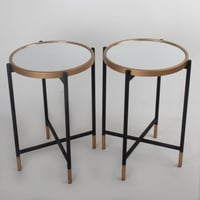 طقم طاولتين خدمة بسطح مرايا